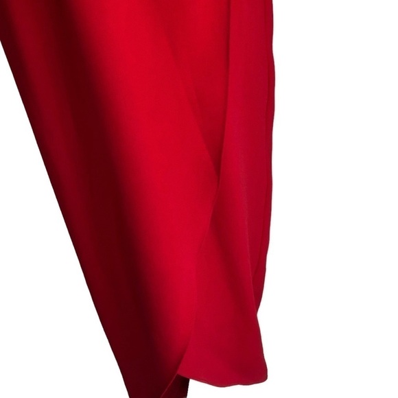 Amanda Uprichard Red Crepe Wrap Midi Maxi Dress Size P (0-2) - Picture 12 of 15